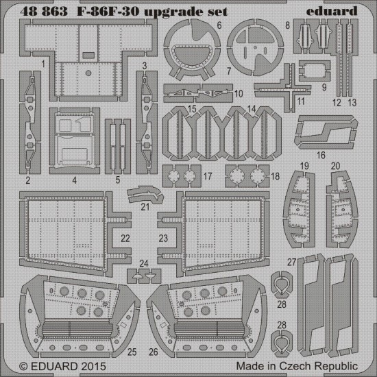 1/48 North-American F-86F-30 Sabre Upgrade Set for Eduard kit #1163 (1 PE sheet)