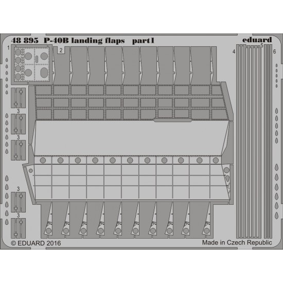 1/48 Curtiss P-40B Tomahawk Landing Flaps for Airfix kit A05130 (2 Photo-Etched Sheets)