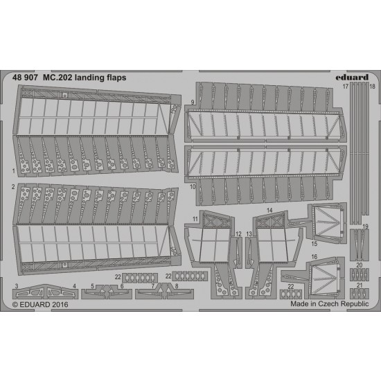 1/48 Macchi MC.202 Folgore Landing Flaps for Eduard #1132/Hasegawa (1 Photo-Etched Sheet)