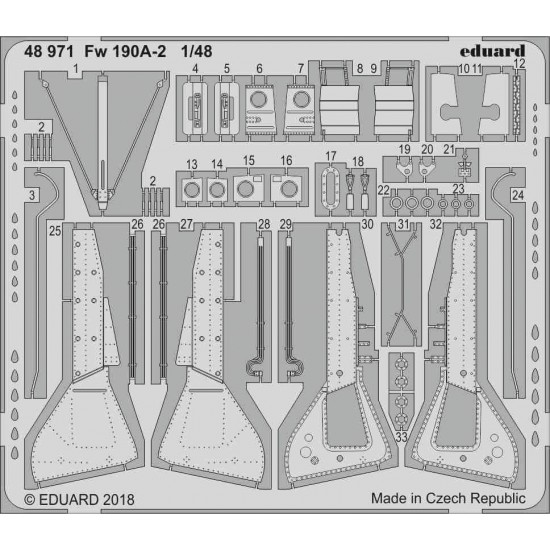 1/48 Focke-Wulf Fw 109A-2 Detail Set (PE) for Eduard kits