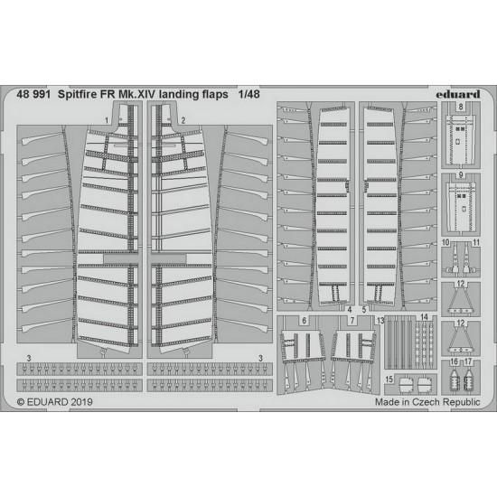 1/48 Supermarine Spitfire FR Mk.XIV Landing Flaps Detail Set for Airfix kits