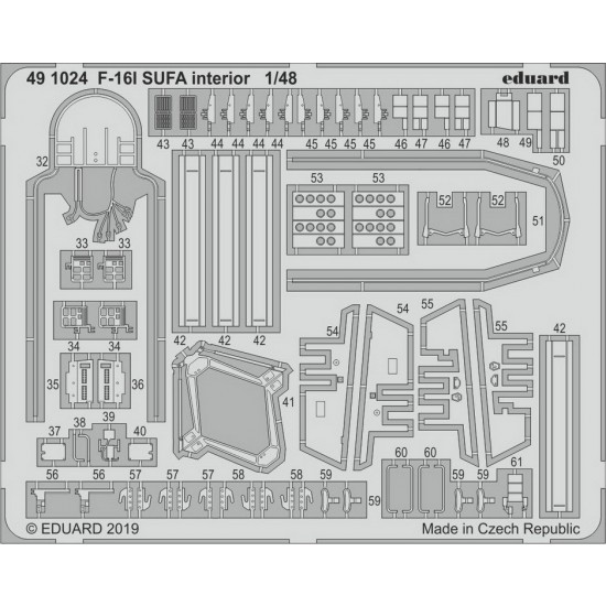 1/48 General Dynamics F-16I SUFA Interior Detail Set for Hasegawa kits