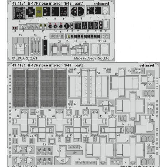 1/48 Boeing B-17F Flying Fortress Nose Interior Photo-etched set for HK Model kits
