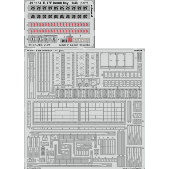 1/48 Boeing B-17F Flying Fortress Bomb Bay Photo-etched set for HK Model kits