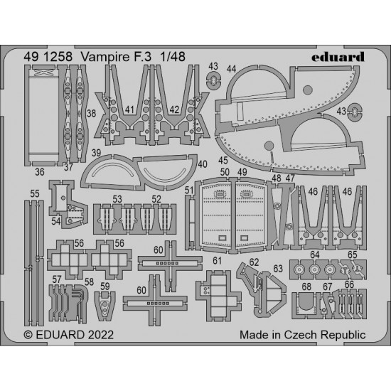 1/48 de Havilland Vampire F.3 Detail set for Airfix kits