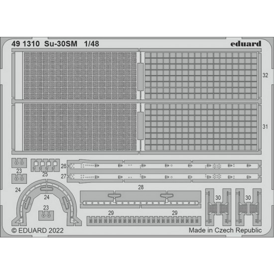 1/48 Sukhoi Su-30SM Detail set (photo-etched) for Great Wall Hoby kits