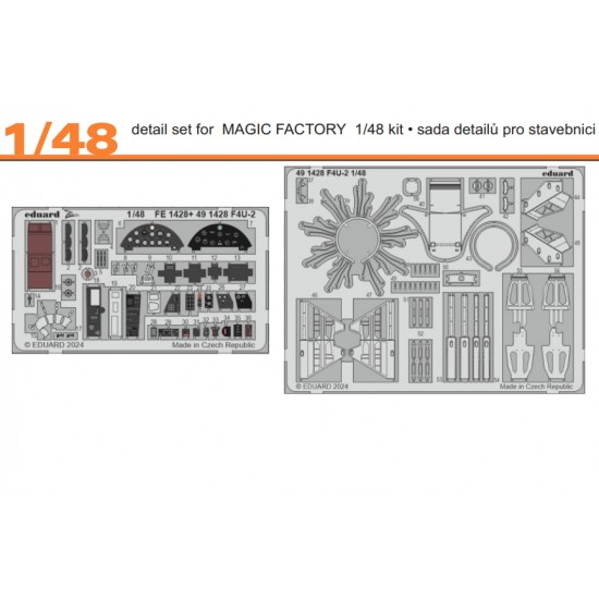 1/48 Vought F4U-2 Corsair Photo-etched set for Magic Factory kits