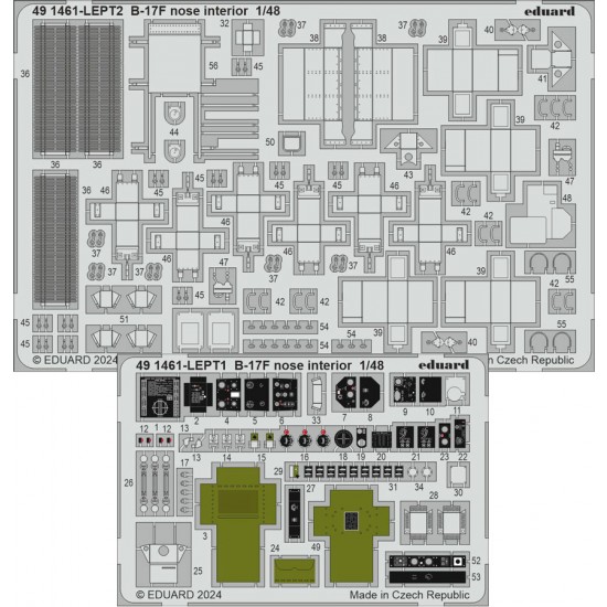 1/48 B-17F Flying Fortress Nose Interior PE set for Eduard #ED 11183