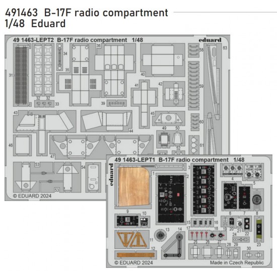 1/48 B-17F Flying Fortress Radio Compartment PE set for Eduard #ED 11183