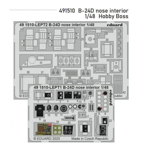 1/48 Consolidated B-24D Liberator Nose Interior PE parts for Hobby Boss kits