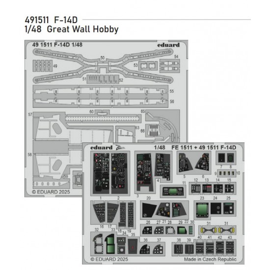 1/48 Grumman F-14D Tomcat PE parts for Great Wall Hobby kits