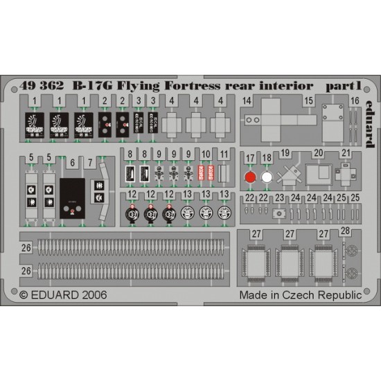 Colour Photoetch for 1/48 B-17G Rear Interior for Revell/Monogram kit