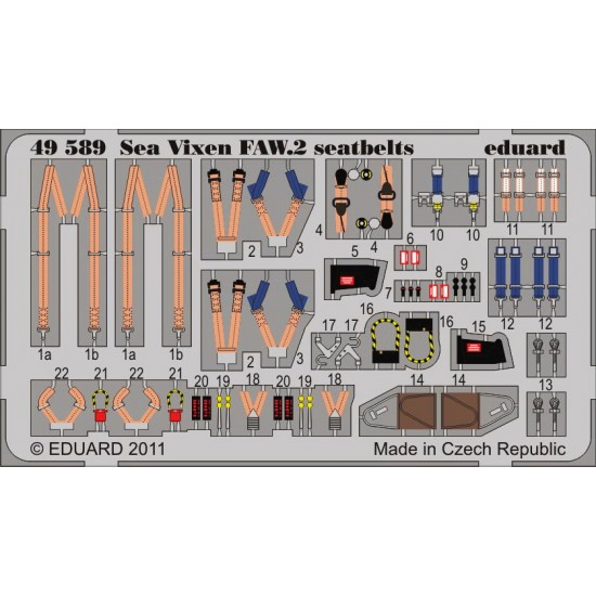 1/48 Sea Vixen Faw.2 Seatbelts for Airfix kit