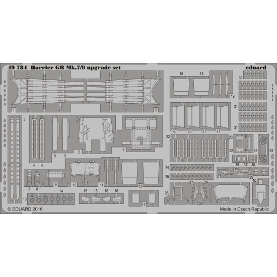 1/48 BAe Harrier GR Mk.7/9 Upgrade Set for Eduard kit (1 Photo-Etched Sheet)