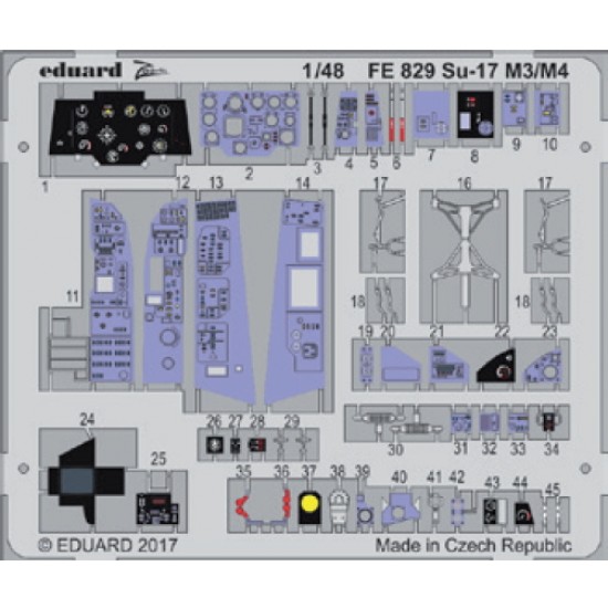 1/48 Sukhoi Su-17M3/M4 Fitter Interior Detail Set for Kitty Hawk kit #80144 (2PE)