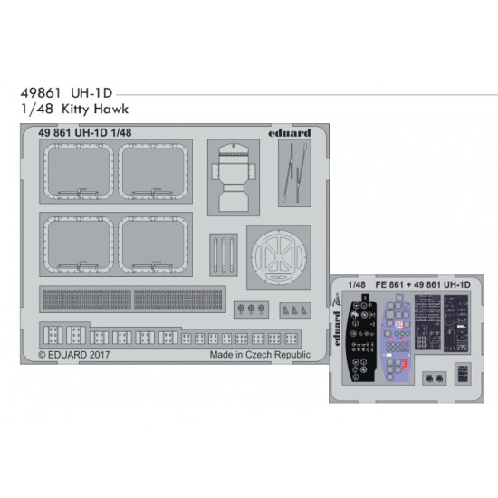 1/48 UH-1D "Huey" Photo-etched Set for Kitty Hawk #KH80154 (2pcs)