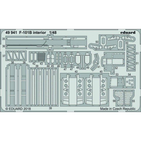 1/48 McDonnell F-101B Voodoo Interior Detail Parts (PE) for Kitty Hawk kits