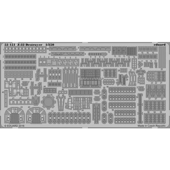 1/350 German Z-32 Destroyer Detail Set for Dragon kit #1065 (1 PE sheet)