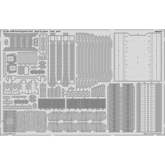 1/350 DKM Graf Zeppelin Pt.1 Deck & Cranes Photo etched set for Trumpeter kits