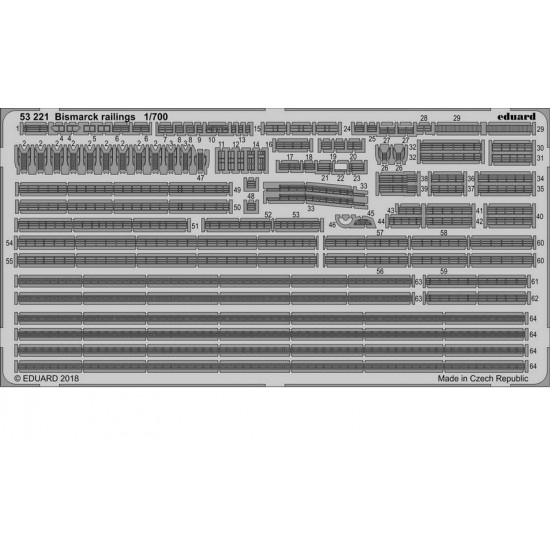 1/700 Bismarck Railings  Detail Parts for Meng Models