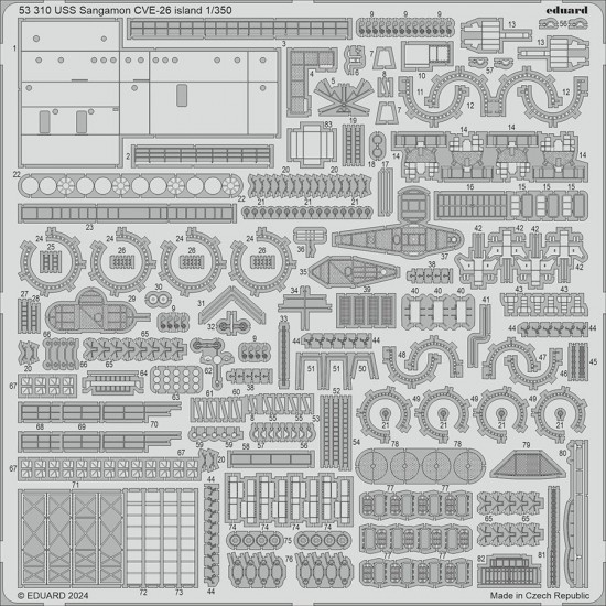 1/350 USS Sangamon CVE-26 Photo-etched set for Trumpeter kits