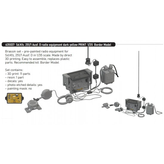 1/35 Sd.Kfz. 251/1 Ausf. D Radio Equipment Dark Yellow for Border Model kits