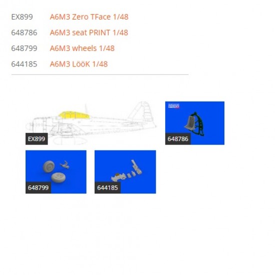 1/48 Mitsubishi A6M3 Zero Detail Set for Eduard kits