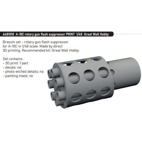 1/48 A-10C Thunderbolt II Rotary Gun Flash Suppressor for Great Wall Hobby kits