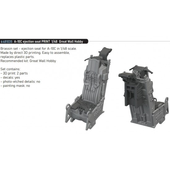 1/48 A-10C Thunderbolt II Ejection Seat for Great Wall Hobby kits