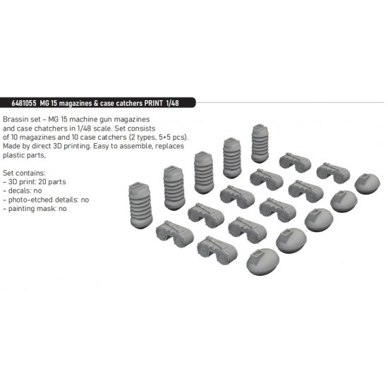 1/48 MG 15 Aircraft Machine Gun Magazines and Case Catchers