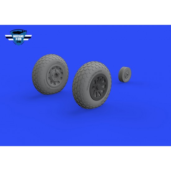 1/48 P-51B/C Mustang Wheels Oval Tread for Eduard kits