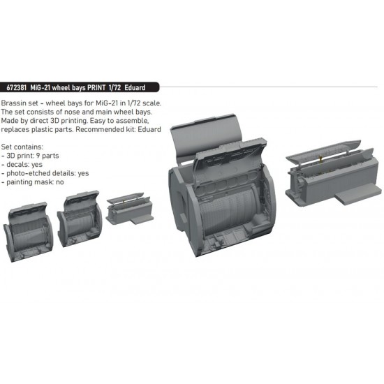 1/72 Mikoyan-Gurevich MiG-21 Wheel Bays for Eduard kits