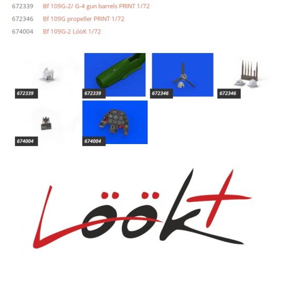 1/72 Messerschmitt Bf 109G-2 Detail set for Eduard kits