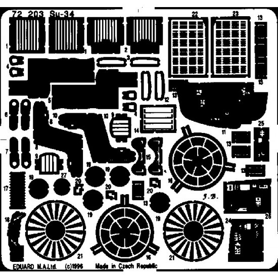 Photoetch for 1/72 Sukhoi Su-34 Strike Flanker for Italeri kit