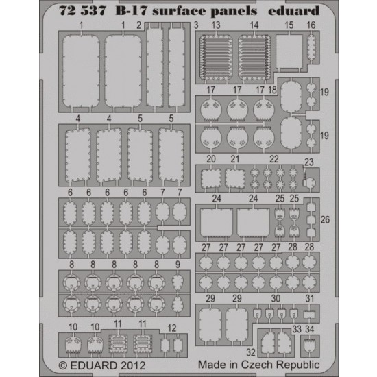 1/72 Boeing B-17 Flying Fortress Surface Panels for Revell kit