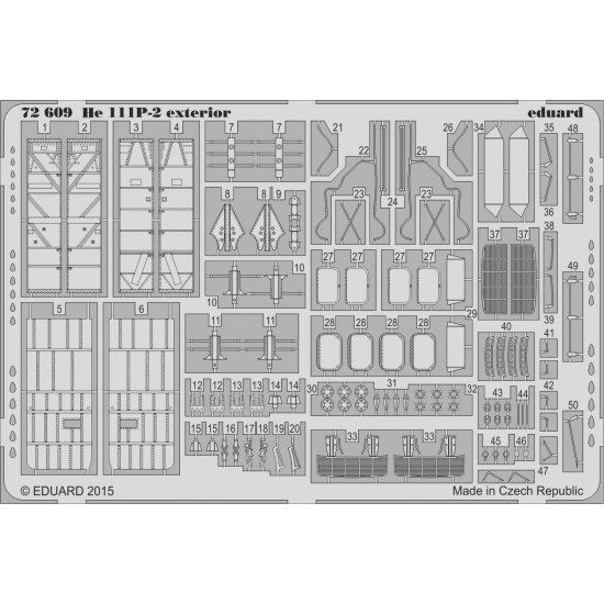 1/72 Heinkel He 111P-2 Exterior Detail Set for Airfix kit (1 Photo-Etched Sheet) 