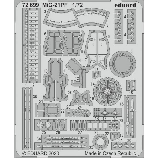 1/72 Mikoyan-Gurevich MiG-21PF Detail Parts for Eduard kits