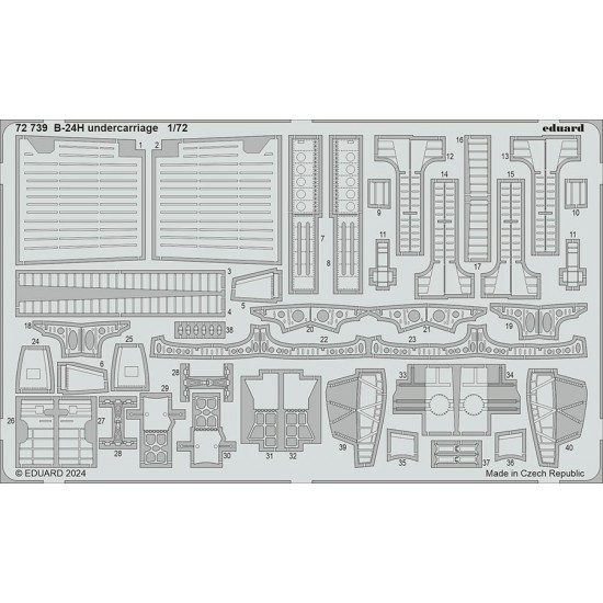 1/72 B-24H Liberator Undercarriage PE Sheet for Airfix kits