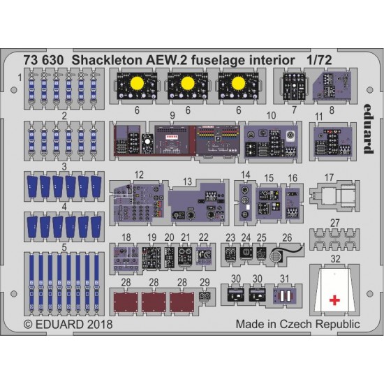 1/72 Shackleton AEW.2 Fuselage Interior Photo-etched set for Airfix kits