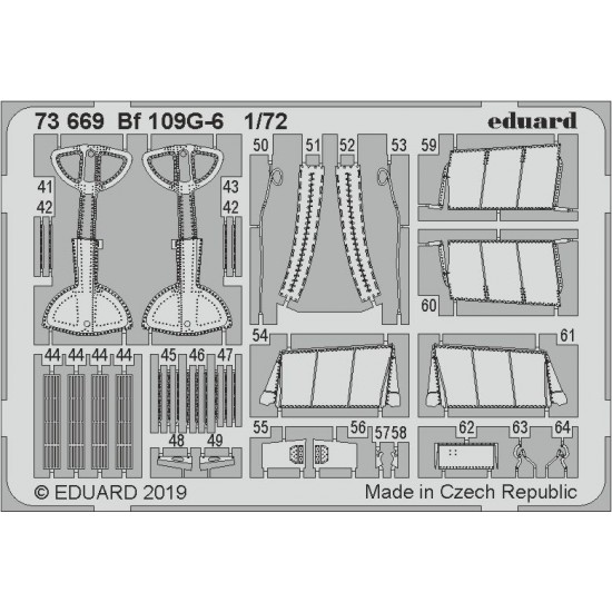 1/72 Messerschmitt Bf 109G-6 Detail Set for Tamiya kits (2 sheets)