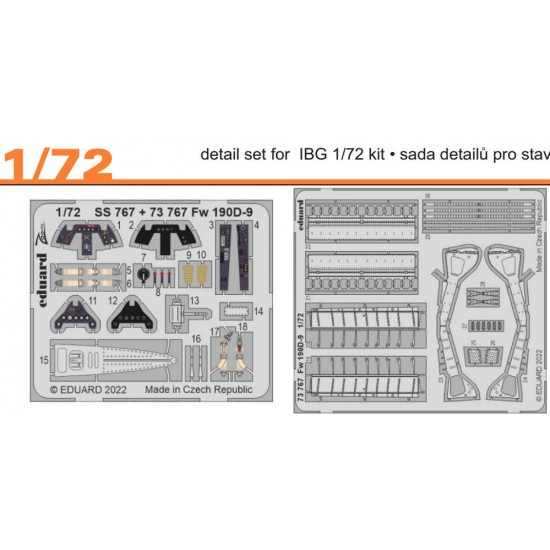 1/72 Focke-Wulf Fw 190D-9 Detail set for IBG kits