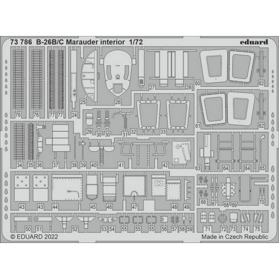 1/72 B-26B/C Marauder Interior Detail set for Hasegawa/Hobby 2000 kits