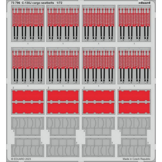 1/72 Lockheed Martin C-130J Super Hercules Cargo Seatbelts Set for Zvezda kits