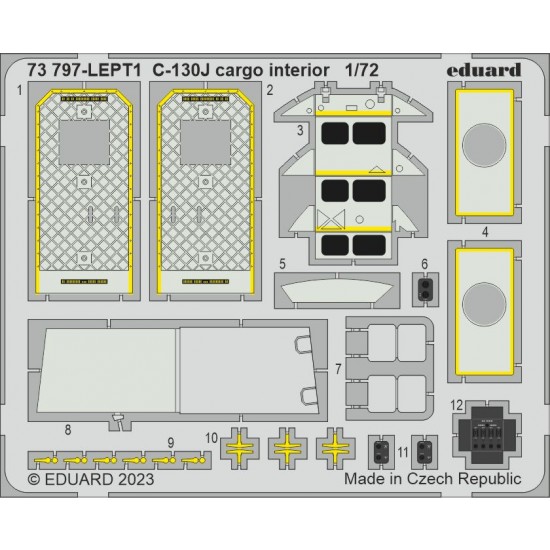 1/72 Lockheed Martin C-130J Super Hercules Cargo Interior Set for Zvezda kits