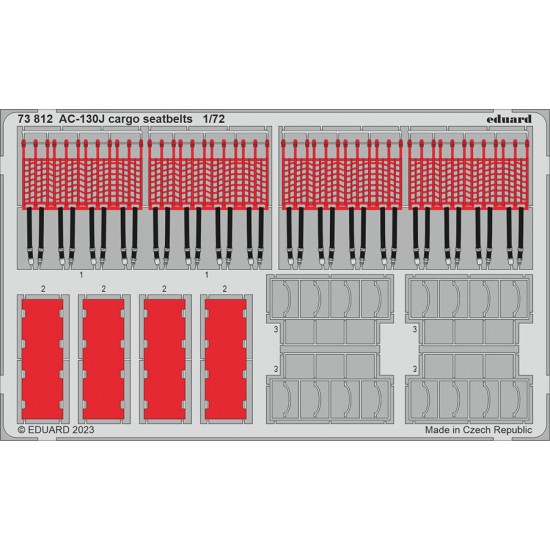 1/72 Lockheed AC-130J Cargo Seatbelts Photo-etched set for Zvezda kits