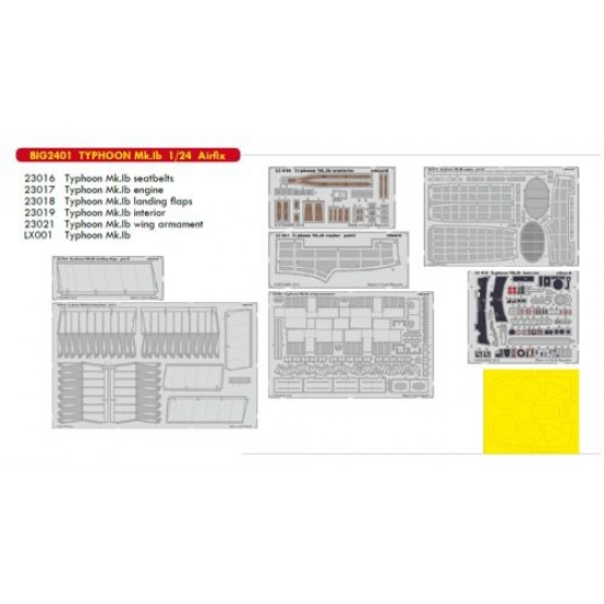 1/24 Hawker Typhoon Mk.Ib Super Detail Set for Airfix A19002 kit