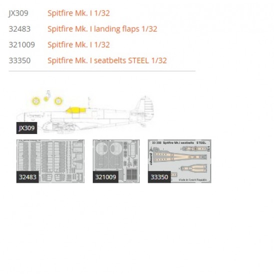 1/32 Supermarine Spitfire Mk.I Super Detail Set for Kotare kits