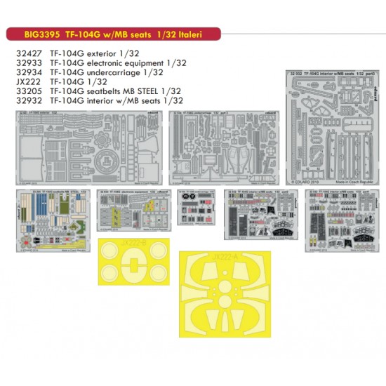 1/32 Lockheed TF-104G Starfighter w/MB Seats Big Detail Set for Italeri kits