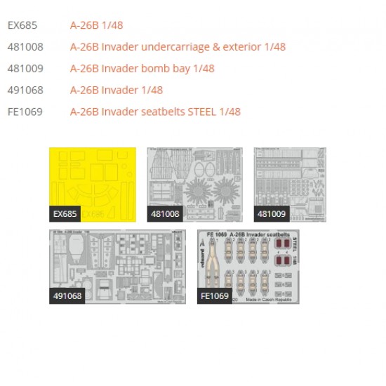 1/48 Douglas A-26B Invader Super Detail Set for ICM kits