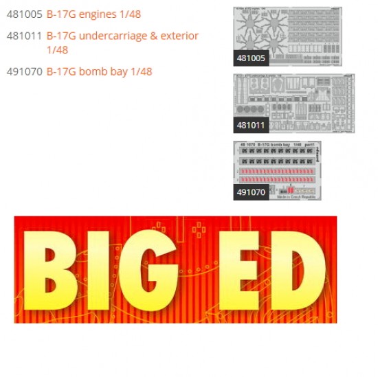 1/48 Messerschmitt B-17G Super Detail Set Part II for HK Models kits